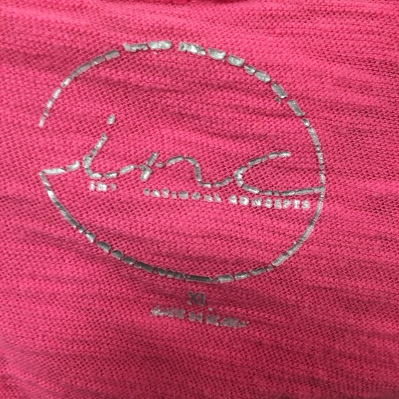 INC Pink Deep V Neck Long Sleeve T - Picture 7 of 8